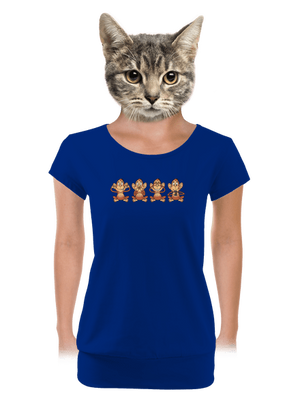 Opička s mobilem dámské tričko s lemem Royal Blue Mal