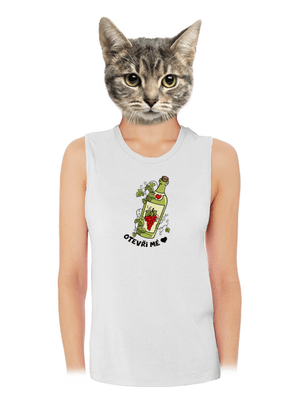 Otevři mé srdce dámské tílko volné White