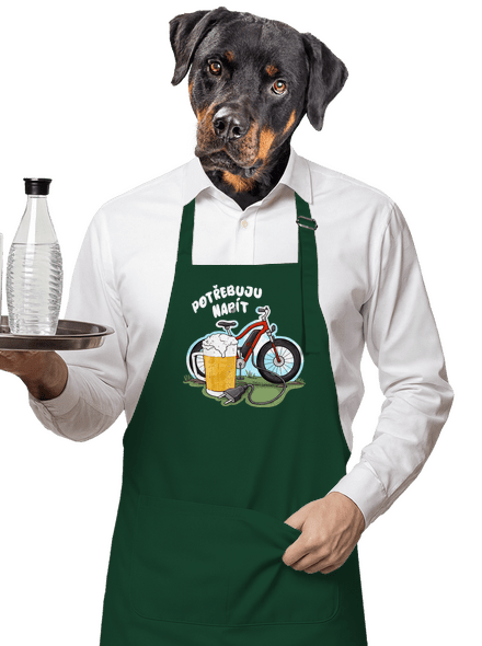 Potřebuju napít zástěra Bottle Green