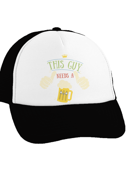 Tenhle týpek potřebuje pivo kšiltovka truckerka Black cap