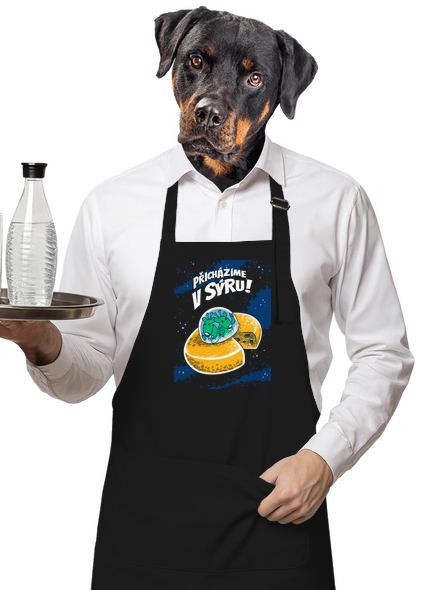 Přicházíme v sýru zástěra Black