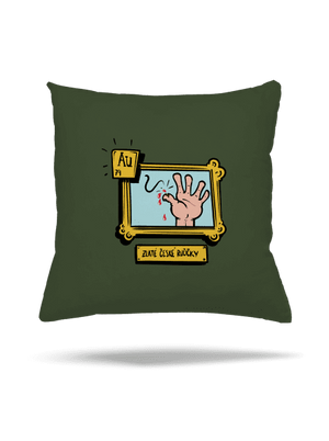Zlaté české ručičky polštář Olive Green