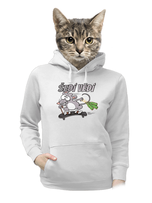 Šedí vědí - myšák dámská mikina klokanka White
