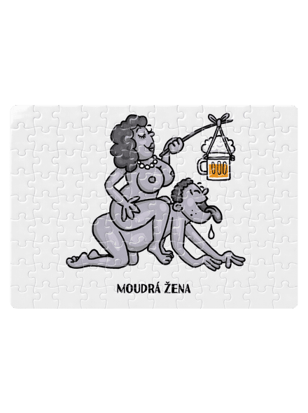 Moudrá žena puzzle White