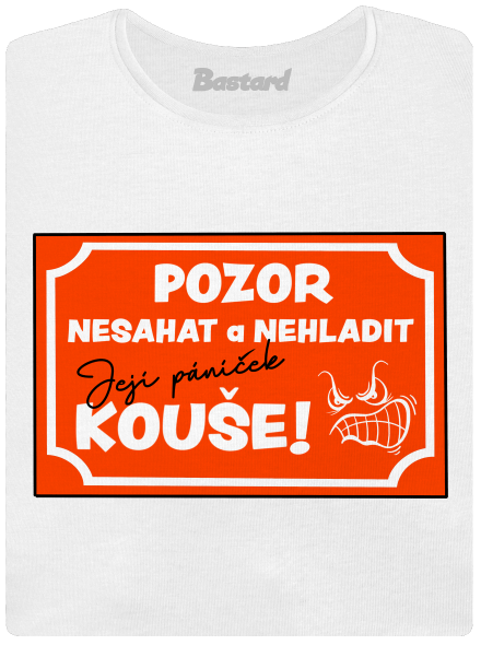 Pozor, nesahat dámské tričko s lemem White