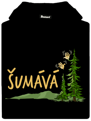 Šumává pánská mikina klokanka Black