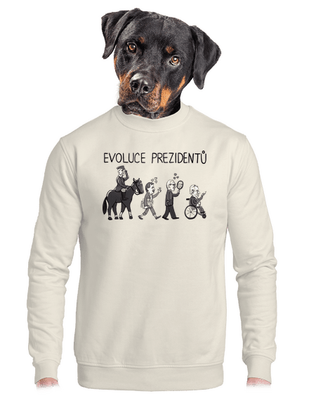 Evoluce prezidentů unisex mikina bez kapuce Off White