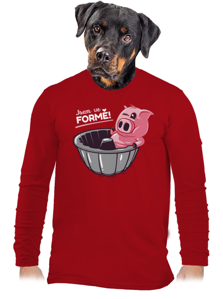 Ve formě pánské dlouhý rukáv Red