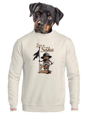 Jan Šiška unisex mikina bez kapuce Off White