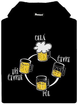 Pivní hodiny pánská mikina klokanka Black