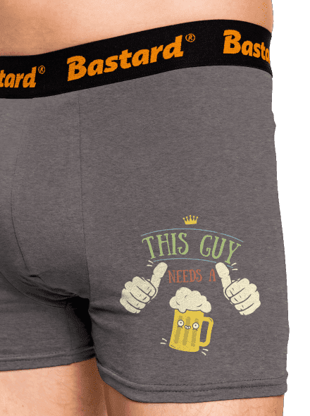 Tenhle týpek potřebuje pivo boxerky Gray Melange
