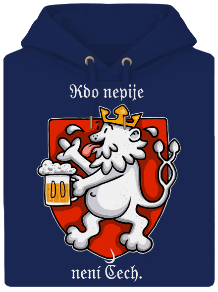 Kdo nepije, není Čech unisex mikina premium Navy
