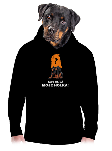 Tady hlídám já pánská mikina klokanka Black
