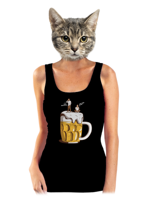 Na pivě dámské tílko klasické Black