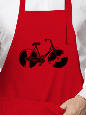 Gramofonové kolo zástěra Red