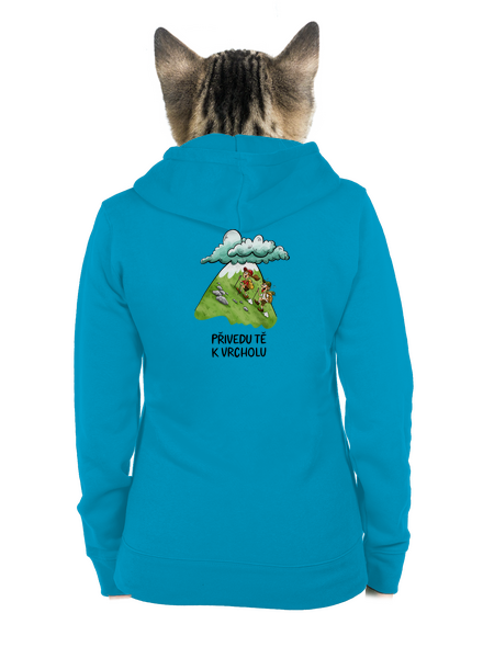 Přivedu tě k vrcholu dámská mikina na zip Blue Atol
