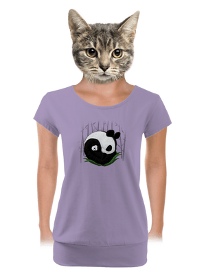 Dvě spící pandy dámské tričko s lemem Lavender