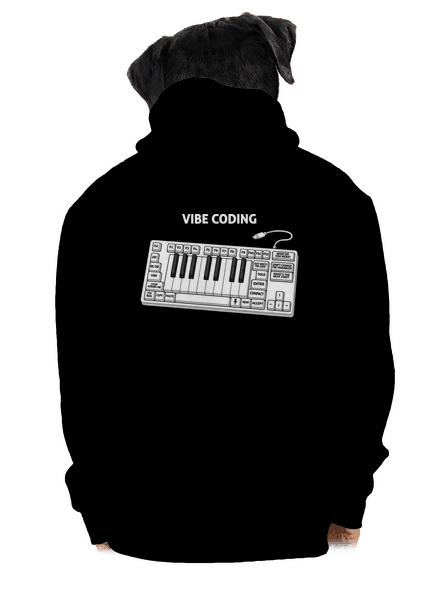 Vibe coding pánská mikina na zip Black