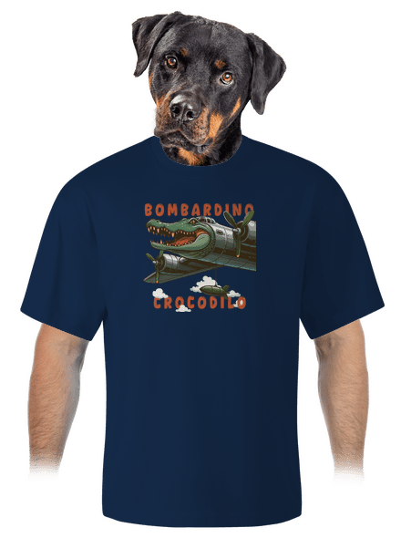 Bombardino Crocodilo – Italian Brainrot unisex tričko oversized Midnight Blue
