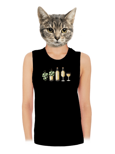 Evoluce bílého vína dámské tílko volné Black