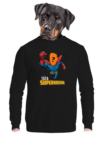 Táta superhrdina unisex mikina bez kapuce Black