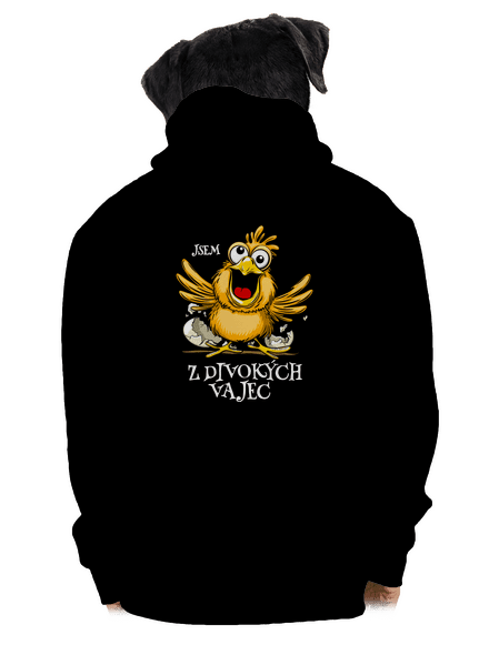 Z divokých vajec pánská mikina na zip Black