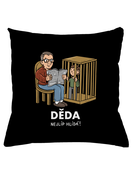 Děda hlídá polštář Black