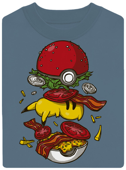 Pokémon burger unisex mikina bez kapuce Nordic Blue