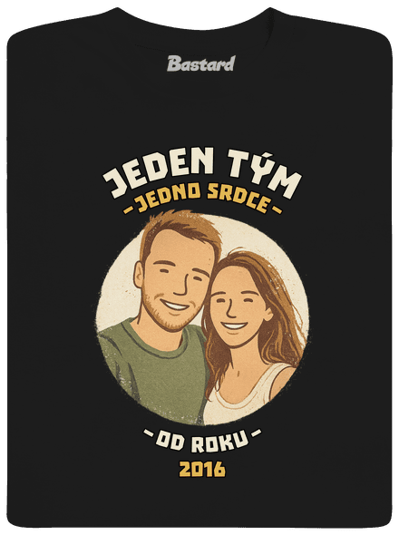Jeden tým z vlastní fotky pánské tričko Black