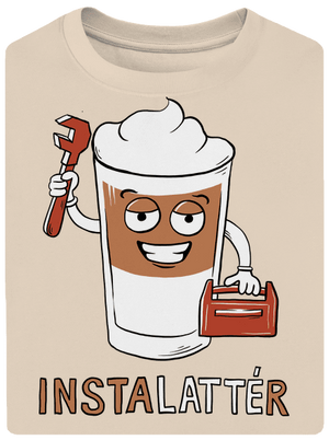 Instalattér unisex tričko oversized Almond