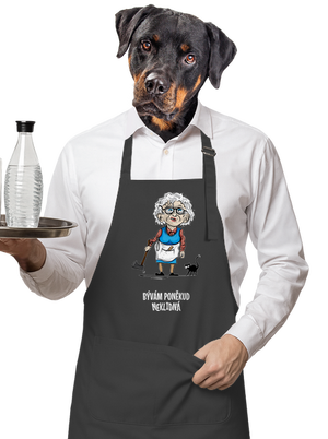 Neklidná - vlastní text zástěra Dark Grey