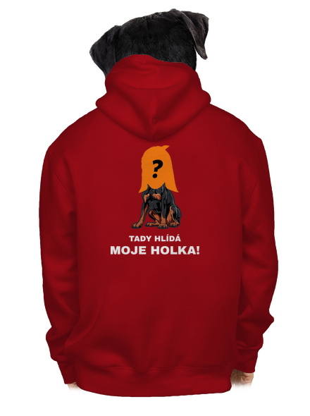 Tady hlídám já pánská mikina na zip Red