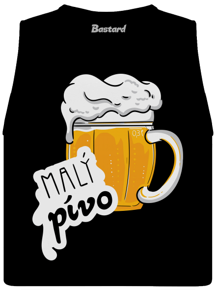 Velký a malý pívo dámské tílko volné Black
