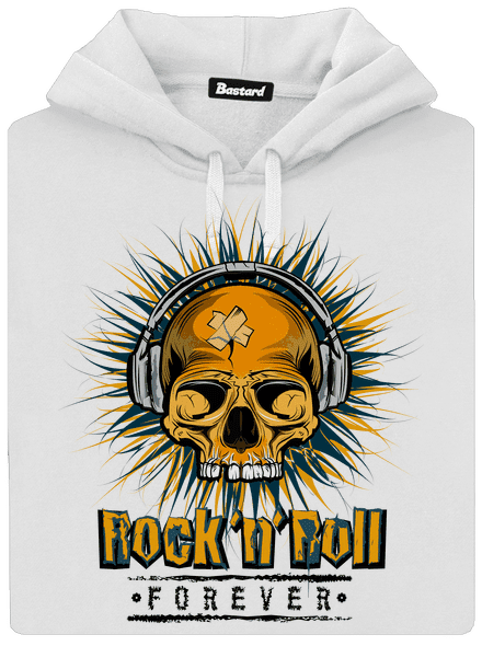 Rock'n'Roll forever dámská mikina klokanka White