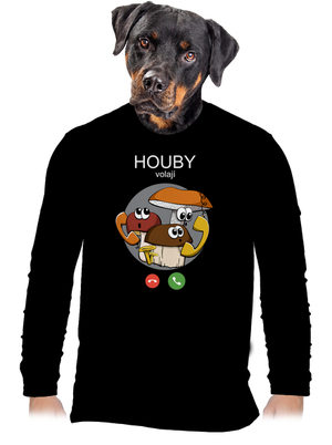 Houby volají pánské dlouhý rukáv Black