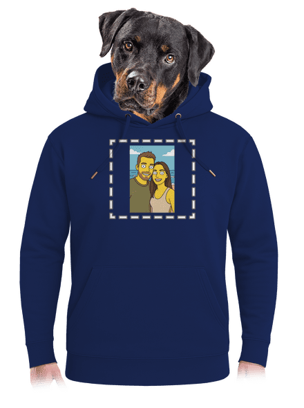 Simpsonovi z vlastní fotky unisex mikina premium Navy