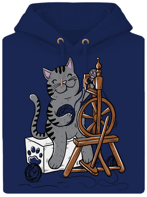 Kočka přede unisex mikina premium Navy