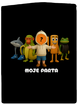 Brainrot parta pro kluky pánská mikina na zip Black