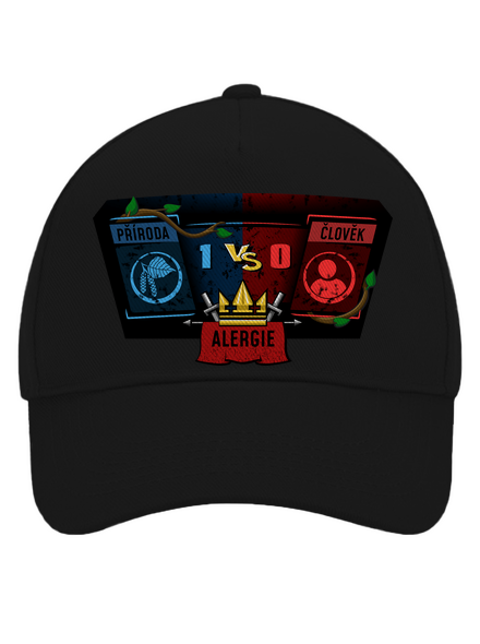 Příroda vs. člověk kšiltovka baseballka Black