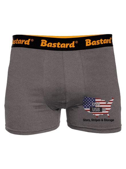 USA a USB boxerky Gray Melange