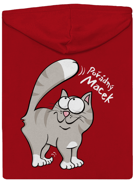 Macek a Micina pánská mikina na zip Red
