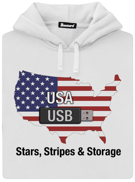 USA a USB dámská mikina klokanka White