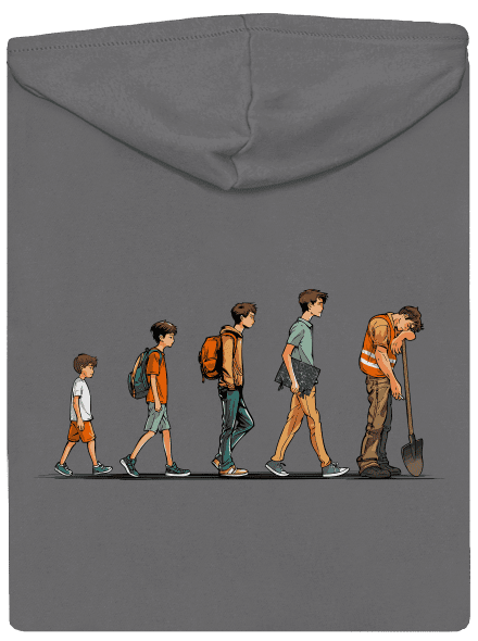 Evoluce studenta dámská mikina na zip Steel Gray