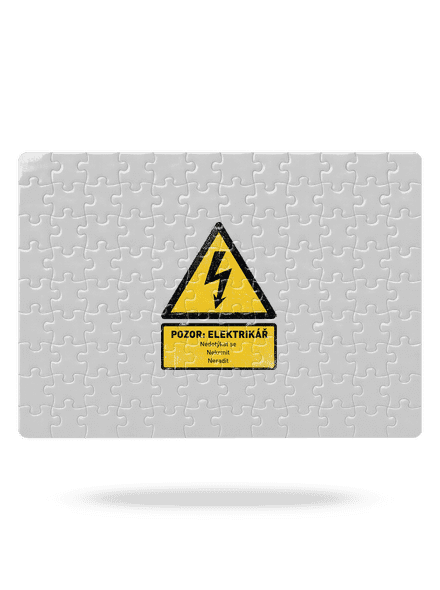 Pozor elektrikář puzzle White