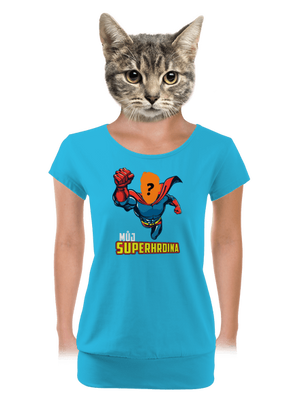 Můj superhrdina dámské tričko s lemem Blue Atol