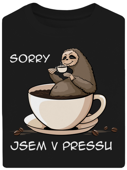 V pressu unisex tričko oversized Black