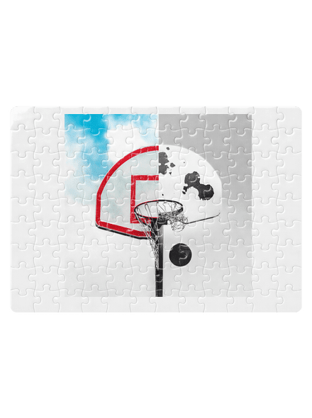 Basketbalový kontrast puzzle White