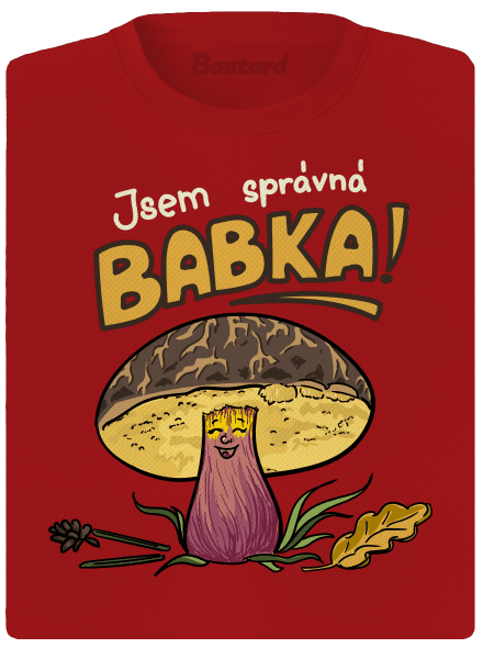 Babka a hříbeček dámské sportovní tričko Red Mal