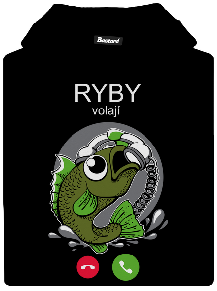 Ryby volají dětská mikina klokanka Black