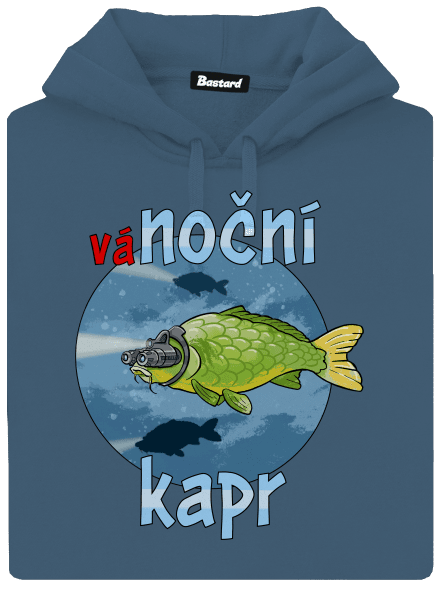Vánoční kapr dámská mikina klokanka Denim